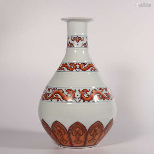 A red glazed vase