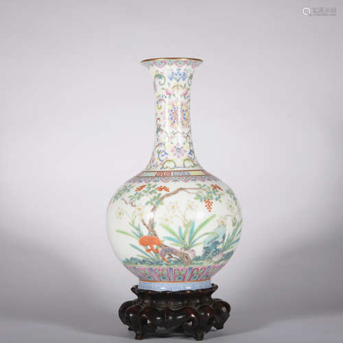 A famille-rose 'floral' vase