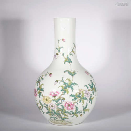 A famille-rose 'floral' vase