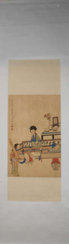A Weng xiaohai's figure painting