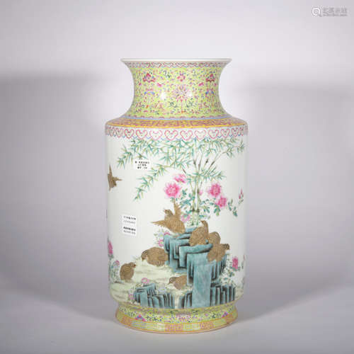 A famille-rose 'floral' vase