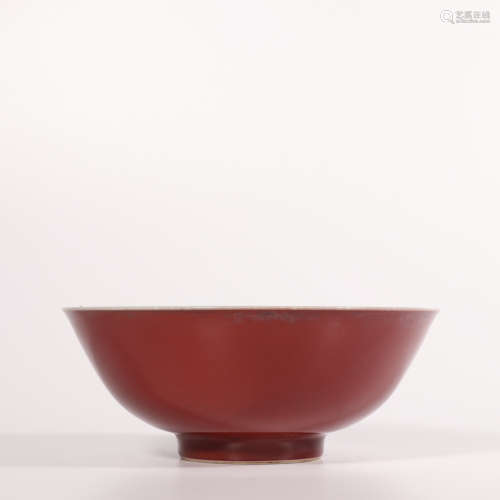 A red glazed bowl