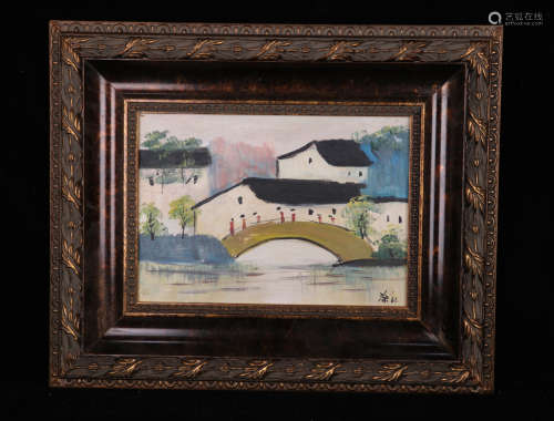 A Wu guanzhong's landscape Oil Painting