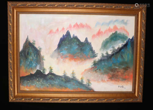 A Liu haisu's landscape Oil Painting