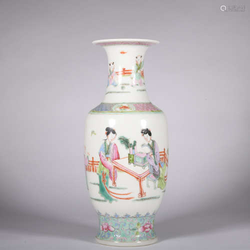 A Wu cai 'figure' vase