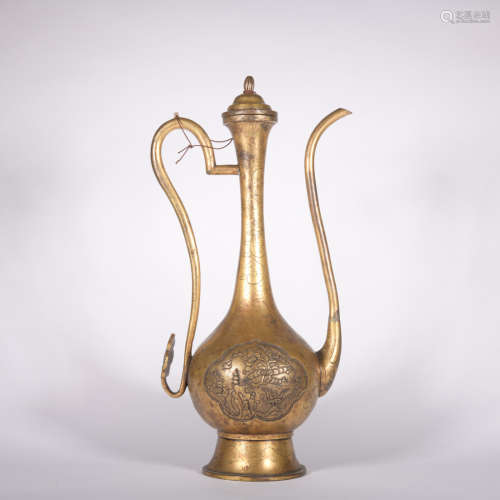 A gilt-bronze winecup