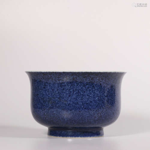 A blue glazed bowl