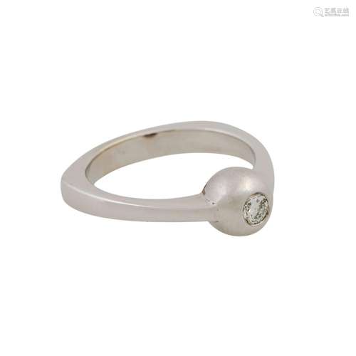 Ring mit Brillant ca. 0,15 ct, ca. WEISS (H)/SI, WG 18K, 6,2...