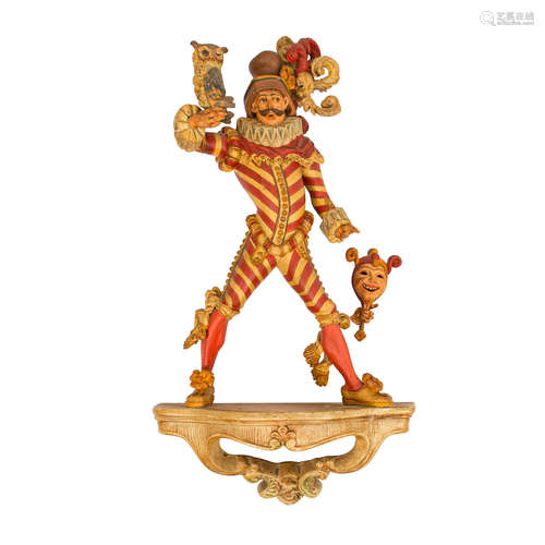 OBERAMMERGAU Figur des Till Eulenspiegel, 20. Jhd. Holz poly...