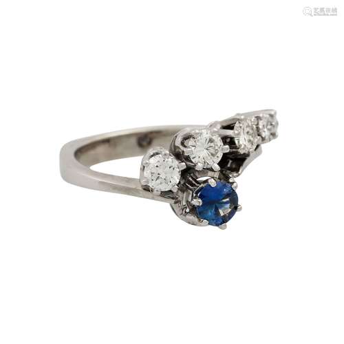 Ring mit Saphir und Brillanten von zus. ca. 0,4 ct, ca. LGW ...