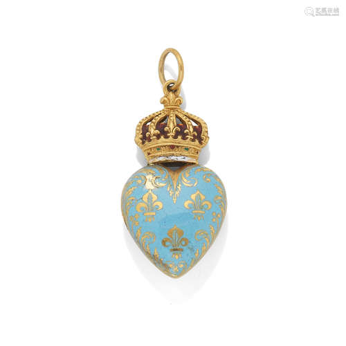 A GOLD AND ENAMEL PENDANT, CIRCA 1830