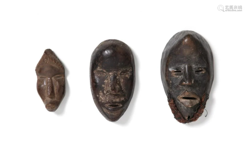 Arte africana Three passport masks, DanIvory Coast.