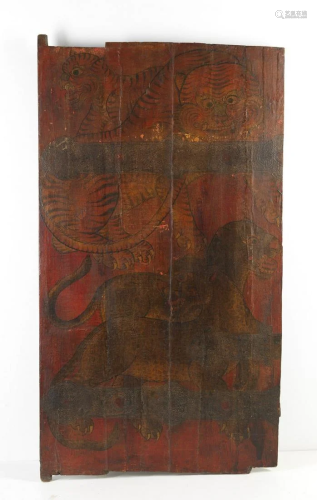 Arte Himalayana Tibetan door with tigers and