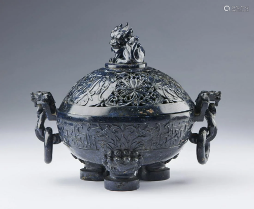 Arte Cinese A carved lapislazuli incense burner China,