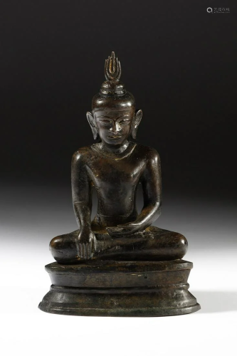 Arte Sud-Est Asiatico A bronze figure of Buddha Burma,