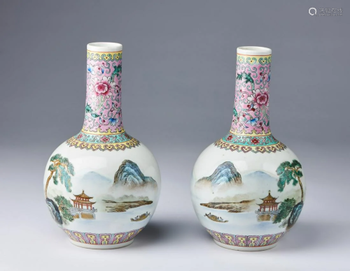 Arte Cinese A pair of famille rose porcelain