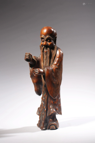 A Chinese wood figure