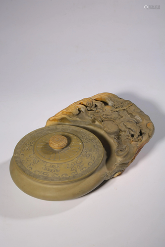 A Chinese carved 'Dragon' inkstone