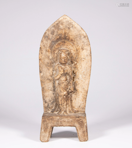 A Chinese Tang type marble carving of a Guanyin