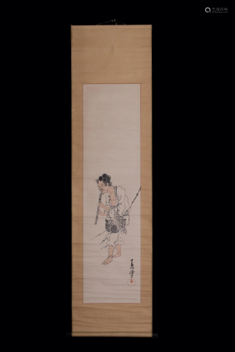 A Chinese scroll depicting a whistling Immortal