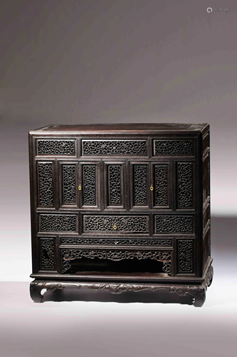 A Chinese Suzhou manner rosewood bookcase