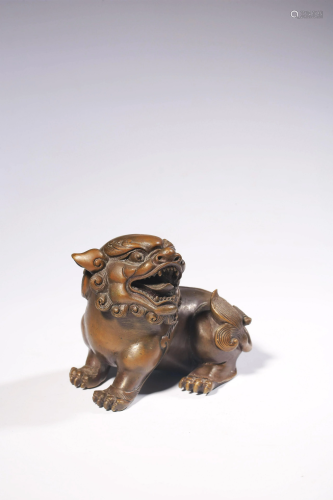 A Chinese bronze figure of a lion