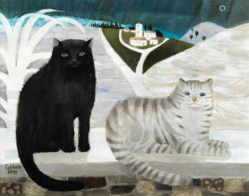 Mary Fedden R.A. (British, 1915-2012) Tuscan Cats