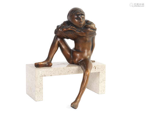 Ralph Brown R.A. (British, 1928-2013) Dancer on a Bench 35cm...