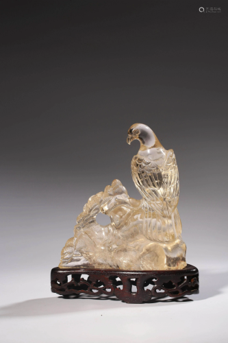 A Chinese crystal carving of an eagle