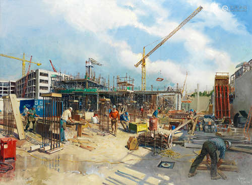 Terence Cuneo (British, 1907-1996) Construction Site