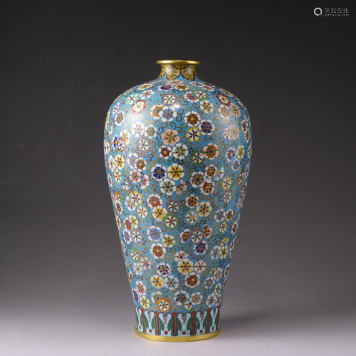 A Chinese cloisonnÃ© enamelled meiping vase