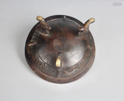 A Chinese tripod bronze censer