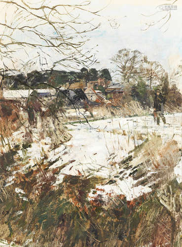 Olwyn Bowey R.A. (British, born 1936) Shooting in the Snow