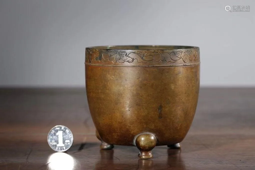 A Chinese bronze censer