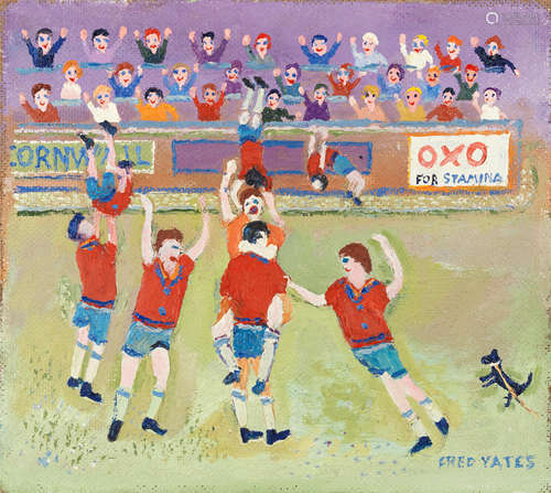 Fred Yates (British, 1922-2008) Rugby Players (unframed)