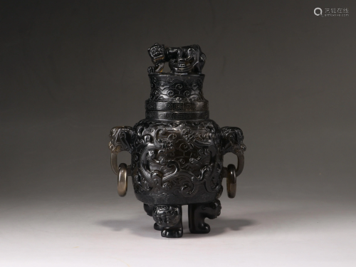 A Chinese crystal carving of a censer