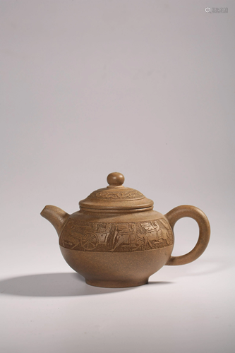 A Chinese zisha teapot