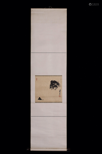 A Chinese scroll depicting a crow