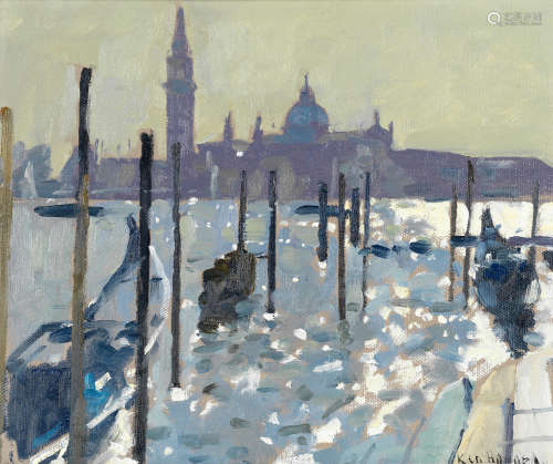Ken Howard R.A. (British, born 1932) Venice from the Water