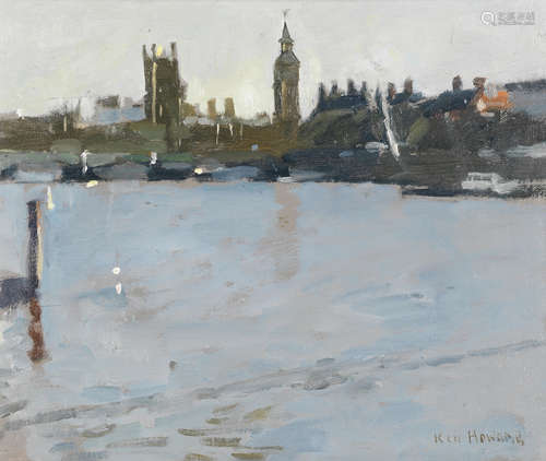 Ken Howard R.A. (British, born 1932) Parliament from the Tha...