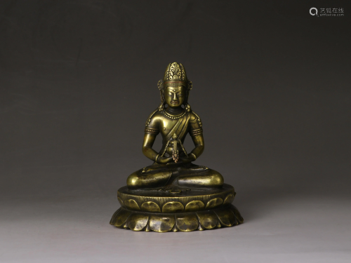 A Sino-Tibetan alloy of bronze and silver Amitabha