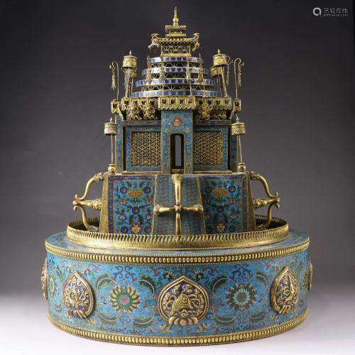 A cloisonnÃ© architectural model of a 'mandala'