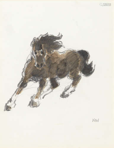 Sir Kyffin Williams R.A. (British, 1918-2006) Galloping Hors...