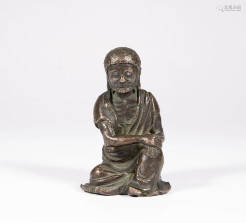 A Chinese bronze figure of an Arhat