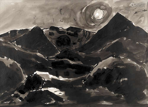 Sir Kyffin Williams R.A. (British, 1918-2006) Hills above Na...