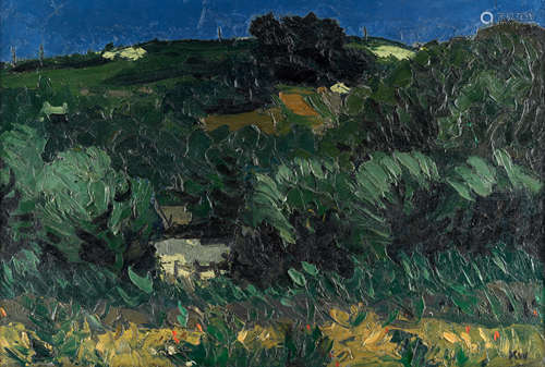 Sir Kyffin Williams R.A. (British, 1918-2006) Heathland, Bea...