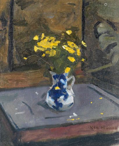 Ken Howard R.A. (British, born 1932) Flowers in a Vase