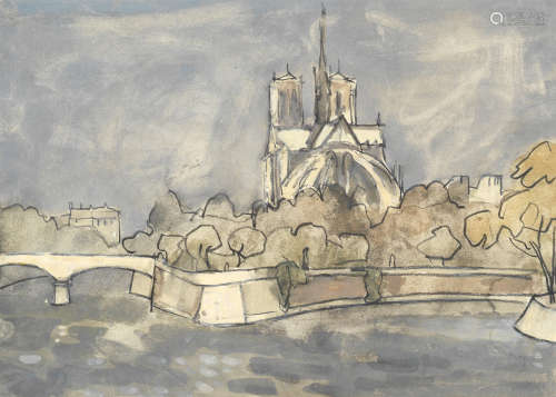 Sir Kyffin Williams R.A. (British, 1918-2006) Notre Dame, Wi...