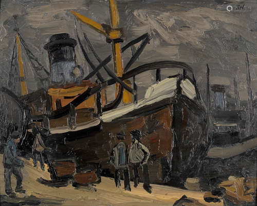 Sir Kyffin Williams R.A. (British, 1918-2006) Swansea Docks