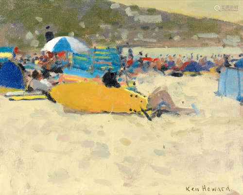 Ken Howard R.A. (British, born 1932) The Yellow Surfboard, S...